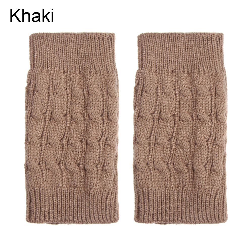 1Pc Vrouwen Winter Warme Lange Boot Sokken Knie Hoge Bohemen Winter Gebreide Beenwarmers Laarzen Slobkousen Acryl Wollen Sokken: D-Khaki