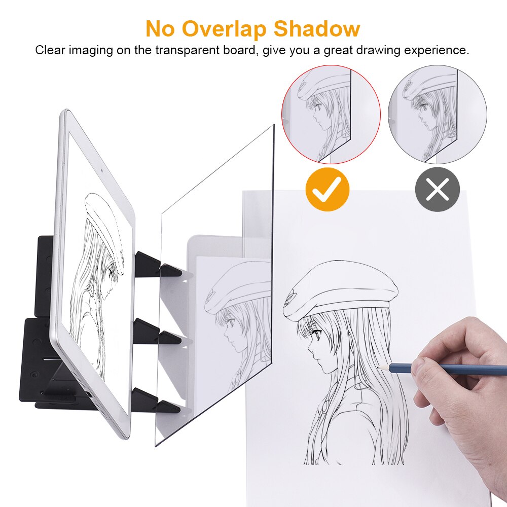 Optical Drawing Tracing Board Portable Sketching Painting Tool Animation Copy Pad No Overlap Shadow Mirror Zero-based Toy