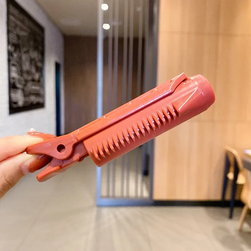 Pinzas rizadoras de pelo para mujer, pinzas para rizar el pelo, varillas para la permanente de raíces, rodillos de estilismo, herramientas de bricolaje esponjosas, Clip de volumen de raíz para mujer, 2 piezas: Marrón