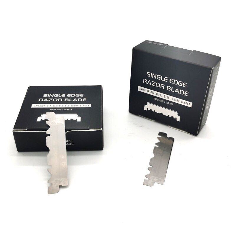 100pcs Stainless Steel Barber Razor Blade Single Edge Razor Blades Sharp Tool for Barber Razors
