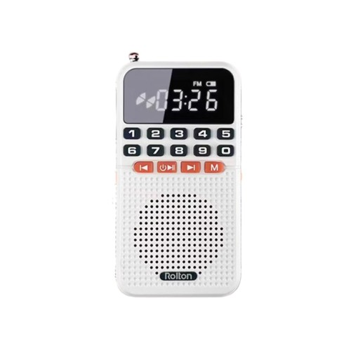 Mini przenośne Radio Bluetooth 5.0 FM podwójna antena kieszonkowy odbiornik radiowy karta TF do głośnika odtwarzacz muzyki z latarką LED: green