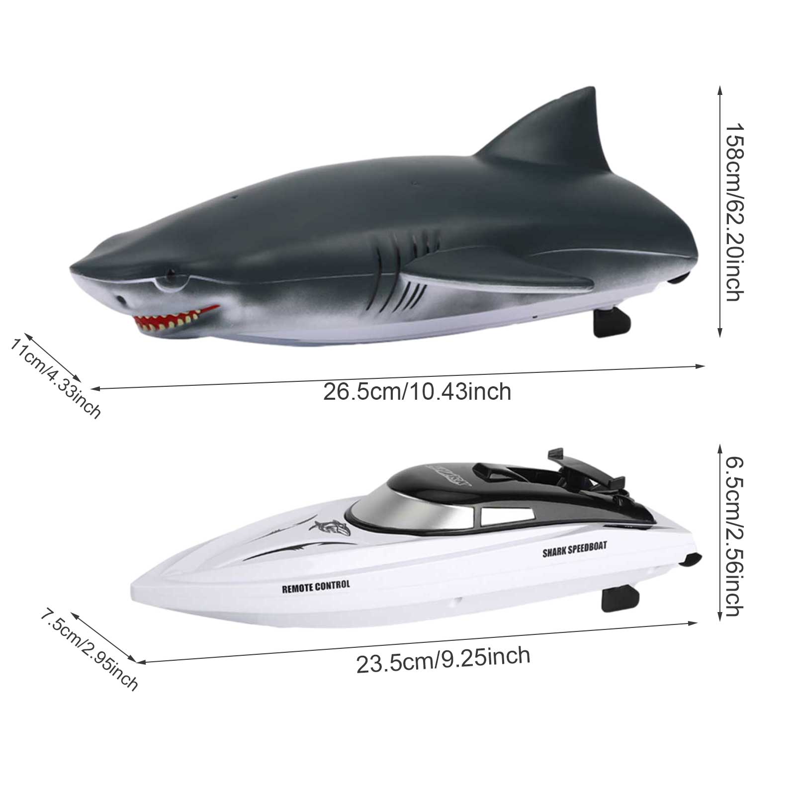 2.4G Rc Shark 2 In 1 High-Speed Afstandsbediening Simulatie Shark Rc Boot Speedboot Rc speelgoed Voor Kinderen Verjaardagscadeautjes