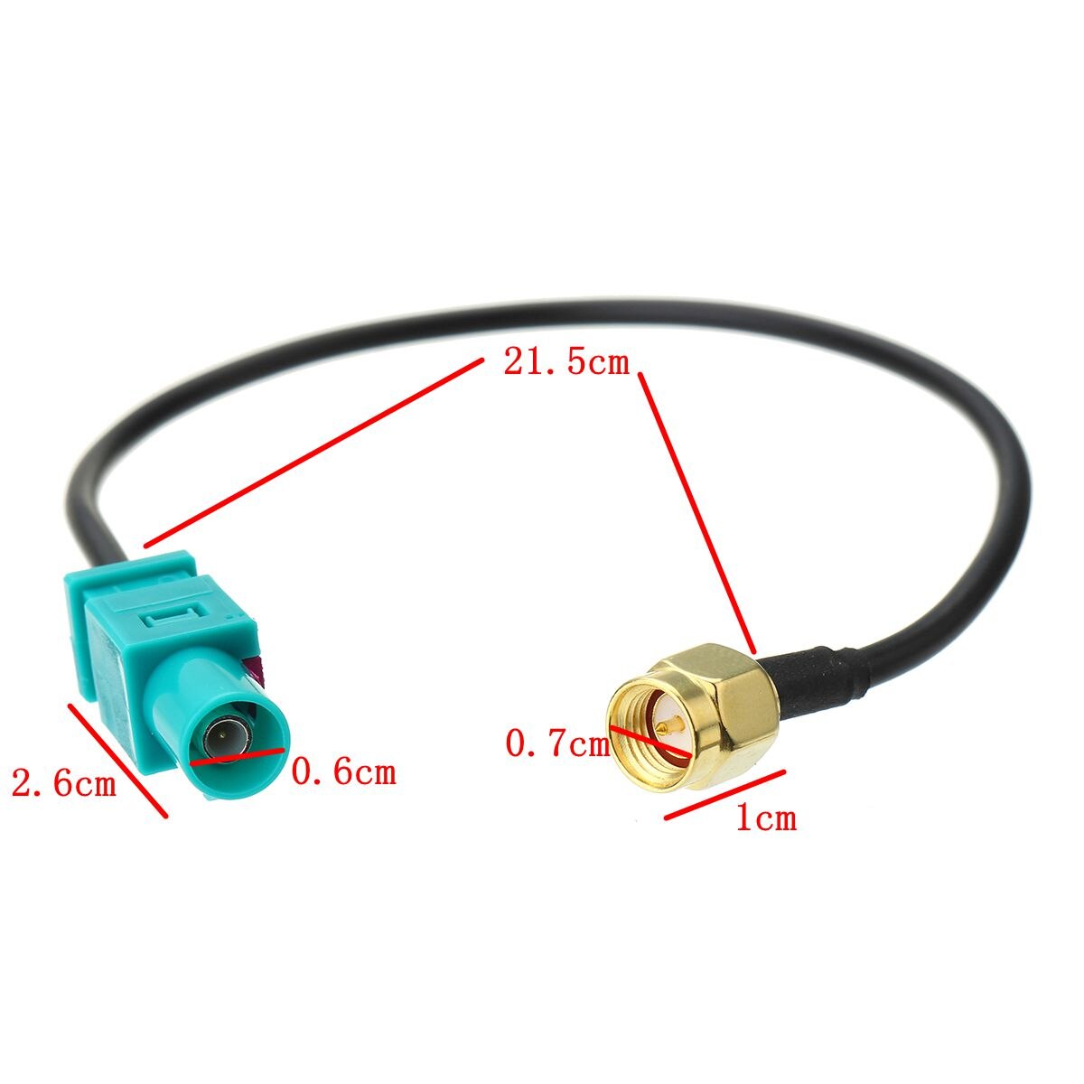 1 st Antenne Adapter Plug Fakra Z (M) naar SMA (M) connector Kabel Voor Auto GSM GPS DAB 21.5 cm