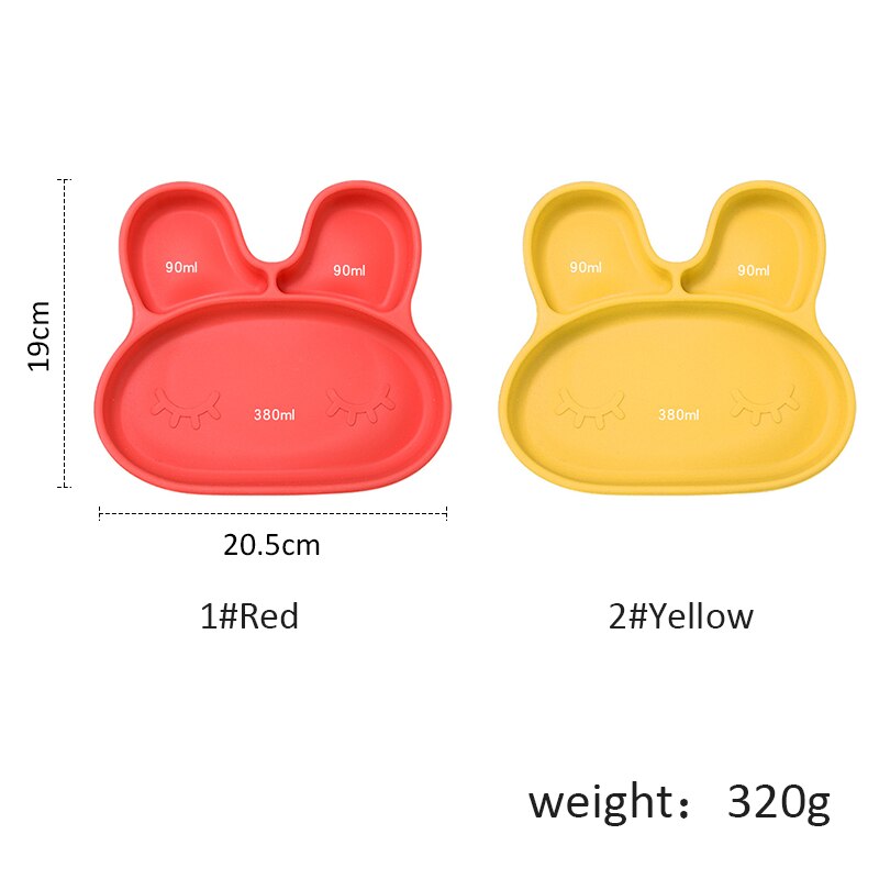 Schattige Konijn Baby Siliconen Eetkamer Plaat Bpa Gratis Platen Voor Babyvoeding Gerechten Food Grade Siliconen Kids Platen