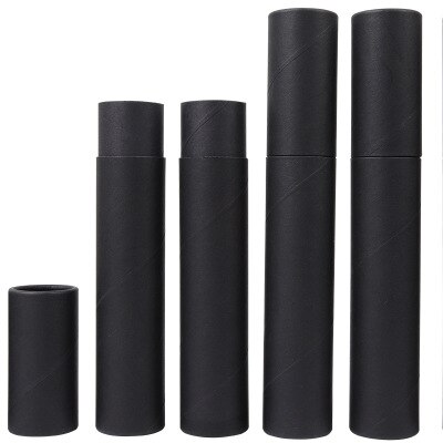 20pcs Black Kraft paper cardboard canister cylinder round jar bottle packaging box paperboard tube: Black