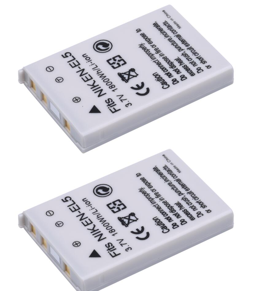 EN-EL5 Batterie + CHARGEUR pour Nikon 3700 4200 5200 5900 7900 P5000 P3 P4 S10 P90: 2 battery
