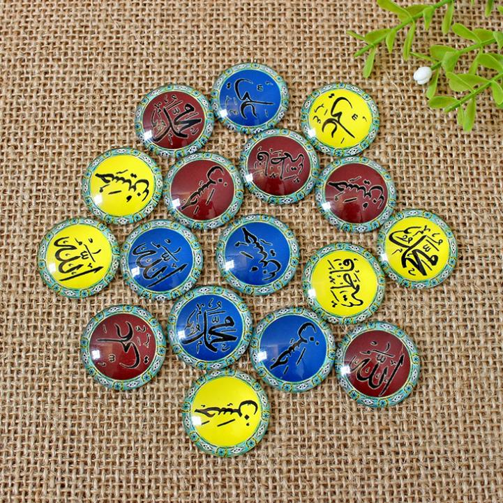 Arab Glass mosaic Dome Printed Half Round Gems for Jewelry Making Handcrafts DIY