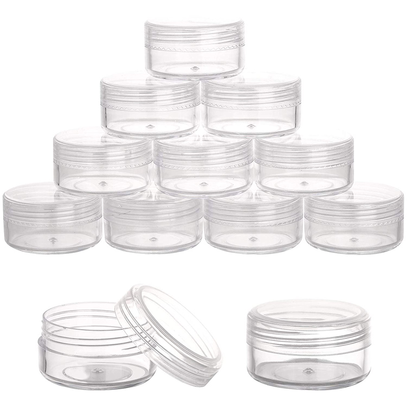 100pcs 2g 3g 5g 10g 15g 20g Empty Clear Round Jars For Cosmetic Lotion, Makeup Cream, Eye shadow, Rhinestone, Sample Pot: Clear / 450 ml