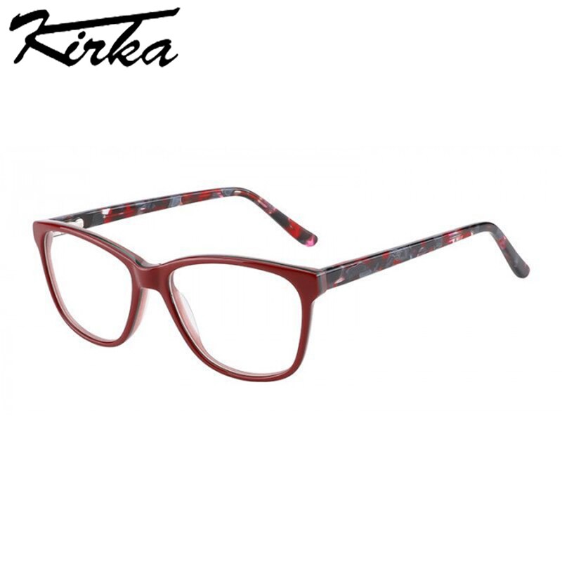Kirka-marcos de gafas de acetato para mujer y hombre, marcos de anteojos para mujer, miopía, foto, gafas de prescripción de lentes grises/marrones: WD1136 C2