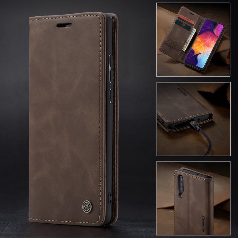 Luxe Magnetische Flip Leather Case Voor Samsung A50 EEN 50 Gevallen Cover Wallet Card Slots Bedrijf Vintage Boek Voor galaxy A50