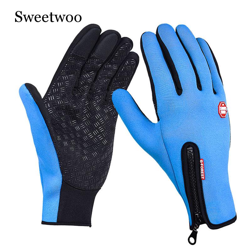 Dames heren ski handschoenen snowboard handschoenen winter motorrijden waterdicht sneeuw windstopper kamperen vrije tijd wanten: Blauw / S