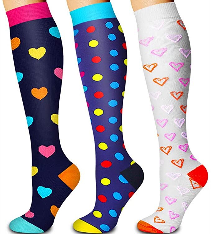 Compression Cycling Socks 3 Pairs/6 Pairs Per Set Pressure Socks Sports: 3 pairs a / L XL
