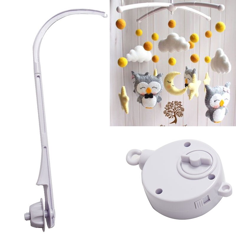 Mobiele Baby Wieg Houder Babybedje Mobiele Bed Bel Opknoping Speelgoed 360 Graden Draaien Beugel Wind-Up Music Box baby Rammelaar Speelgoed: Rood