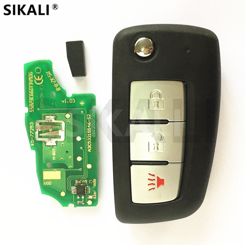 SIKALI Upgraded Car Remote Key for NISSAN March Qashqai Sunny Sylphy Tiida X-Trail 433MHz ID46 Chip