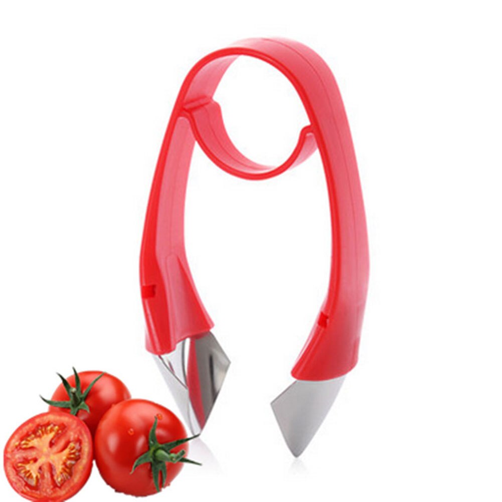 Klip tomat stamceller fjerner frugt corer blade fjernelse split mad tilbehør jordbær huller køkken værktøj blad