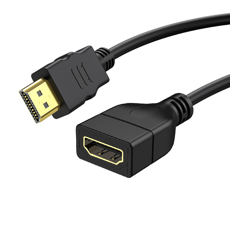 15/50cm 1080P HD Extender Cord 90 Degree Up/Down/Left/Right Angle Male To Female Extension Cable for PC TV DVD Monitor Projector: Orange / <=0.5m