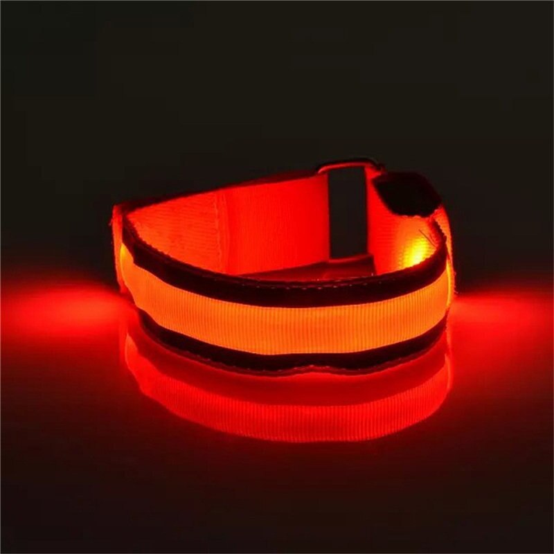Outdoor Led Armband Bike Radfahren Arm Led Warnung Strap Nacht Laufende Licht Band Reflektierende Blinkende Sicherheit Licht Armband 7: Red