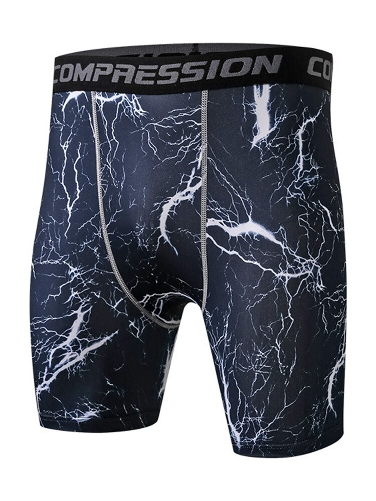 Mens Short Compression Tights Bodybuilding Shorts Fitness Workout Gyms Shorts Male Elastic Pants Trousers