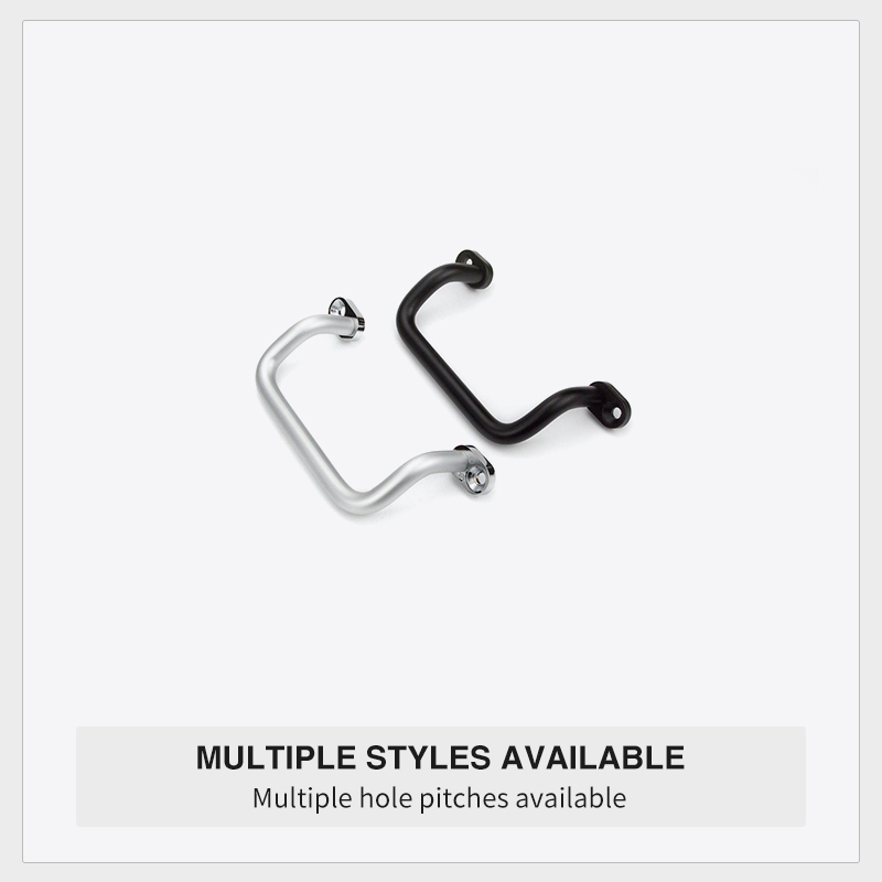 Handle Aluminum Alloy Profiles Bending Type With Double Single Hole Gasket For Industrial Chassis Cabinet Door Distribution Box