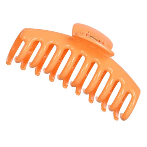 Effen Kleur Klauw Clip Grote Barrette Krab Haar Klauwen Bad Clip Paardenstaart Clip Voor Vrouwen Meisjes Haar Accessoires: orange-11cm
