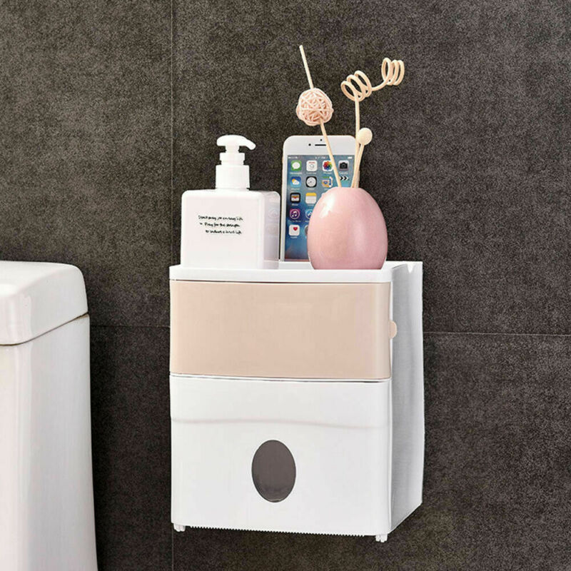 Double couche étanche multifonction salle de bain boîte de rangement mural papier toilette plateau rouleau papier Tube porte-papier hygiénique