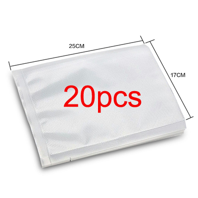 Keuken Vacuüm Sealer Verpakkingsmachine Voedsel Saver Bag Vacuüm Sealer Zakken Voor Voedsel Verse Lang Houden Opbergzakken Vacuum Sealer: 20 pcs 17X25cm