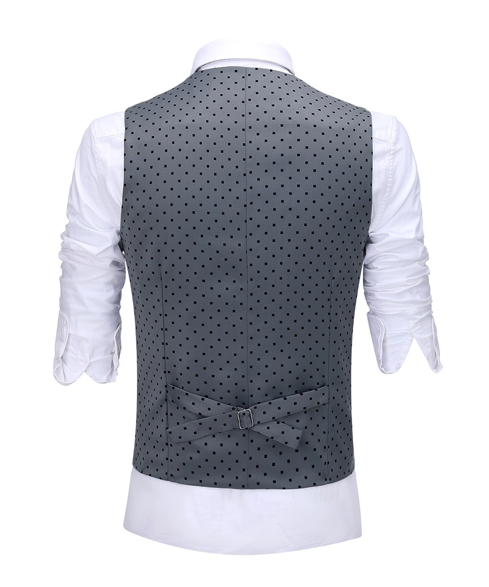 plata ! Traje Formal para hombre, esmoquin de solapa con bolsillos, chaqueta para padrinos de boda, apto para 3 piezas (chaqueta + chaleco + Pantalones)