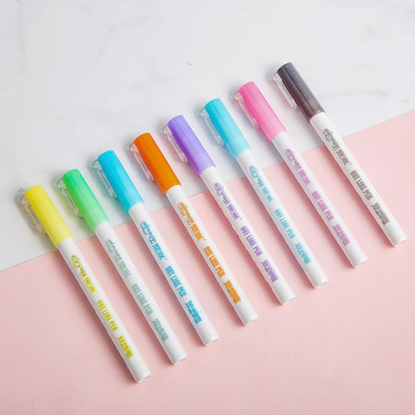 8Pcs Glitter Double Line Outline Pens Arts Drawing Graffiti Doodle Pen DIY Paint