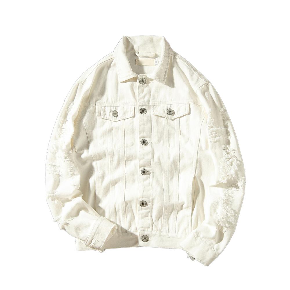 Lente Herfst Mannen Jean Jacket Slim Fit Katoenen Denim Jacket Rood Wit Zwart Ripped Gat Jean Jassen Mannen uitloper Plus Size