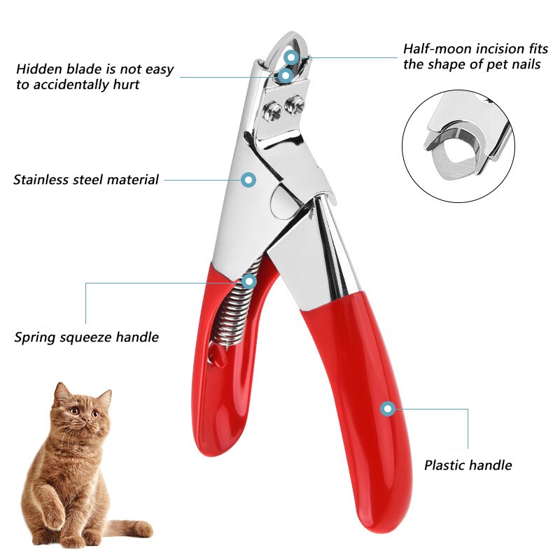 Cortaúñas para mascotas, tijeras de acero inoxidable para cortar los dedos de los pies, herramienta de aseo para perro, cachorro, gato, gatito, conejo, pájaro, hámster, 1 ud.