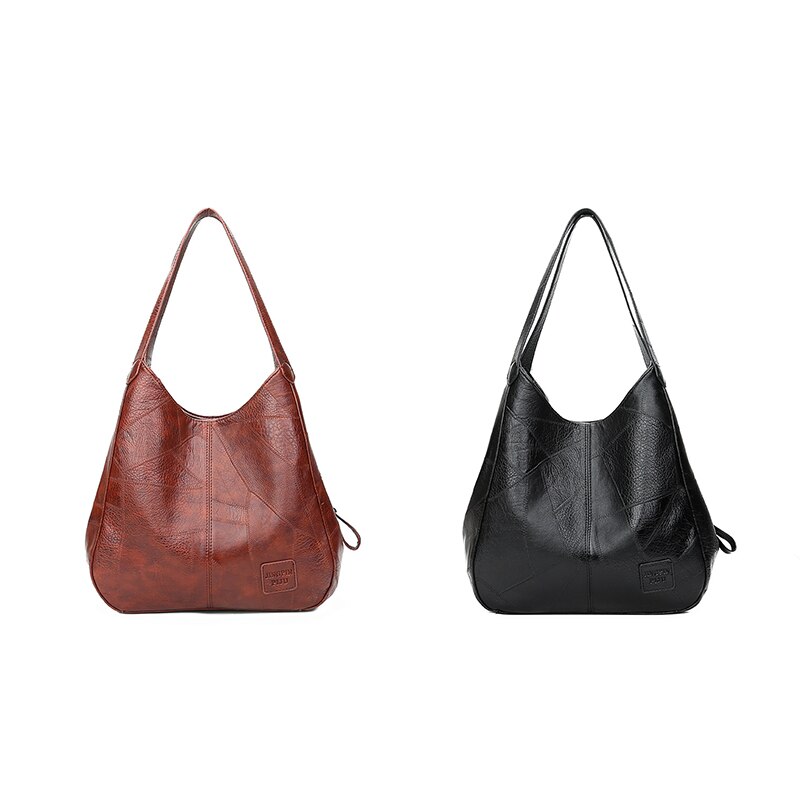 2 peças bolsa de mão feminina do vintage desenhistas bolsas de luxo bolsas de ombro feminino: 1Black 1Brown