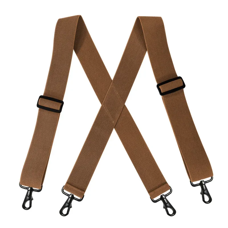 Deepeel 5*120cm herrhängslen för vuxna, 4 klämmor, krokspänne, breda stretchremmar, manliga jockstrap-hängslen, mäns kjol, jeanstillbehör: Blå