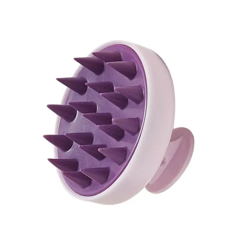 1 cepillo de champú de silicona para cabeza, peine para masaje del cuero cabelludo, peines para lavado de cabello, cepillos para masaje corporal para baño y ducha, herramientas de peluquería: Rosa