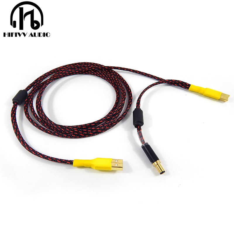 High End Dac (Power \ Signaal) aparte Versterker Usb Kabel USB-A Om USB-B Dc Plug 5.5*2.1 Mm Te USB-B Onafhankelijke Voeding