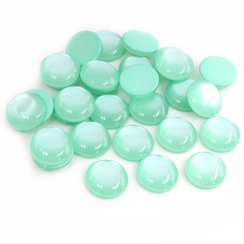 Nueva 40 Uds 12mm camafeo de resina con parte posterior plana de colores mezclados: G6-32