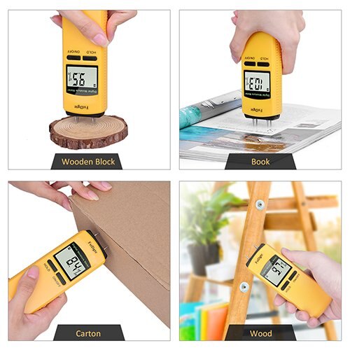 LCD digitale hout vochtmeter met 4 pins Boom Bamboe Papier Hout Vochtmeter tester Boom detector