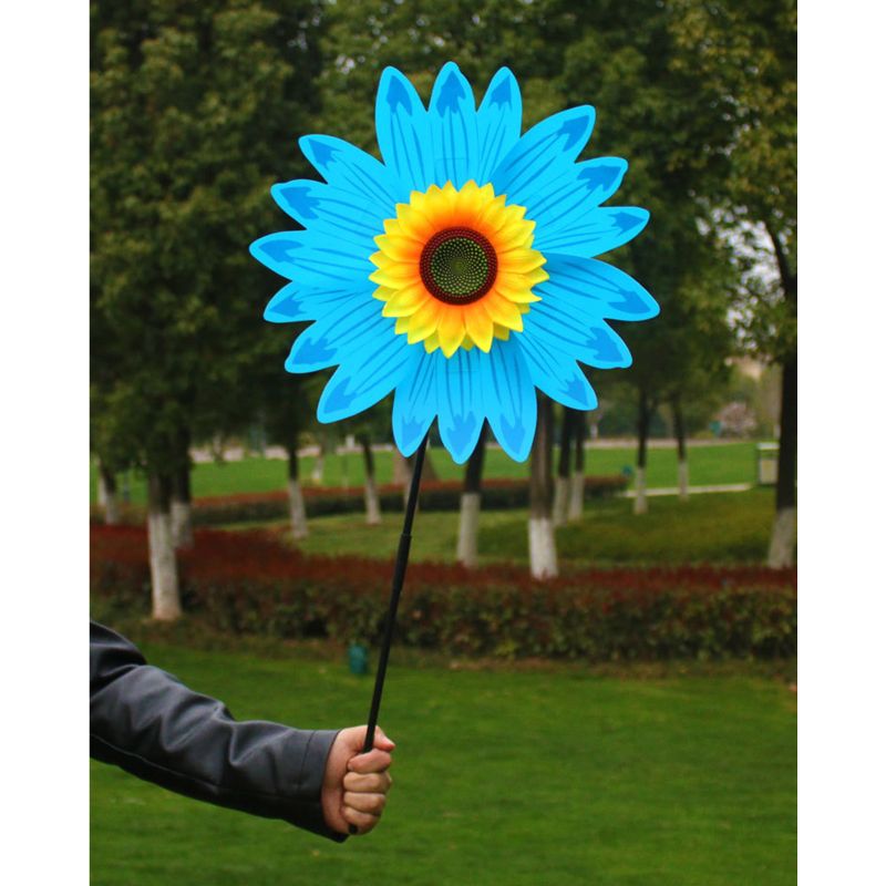 28\" Child DIY Colorful Sunflower Windmill Toy Children Outdoor Activities Toy T5EC