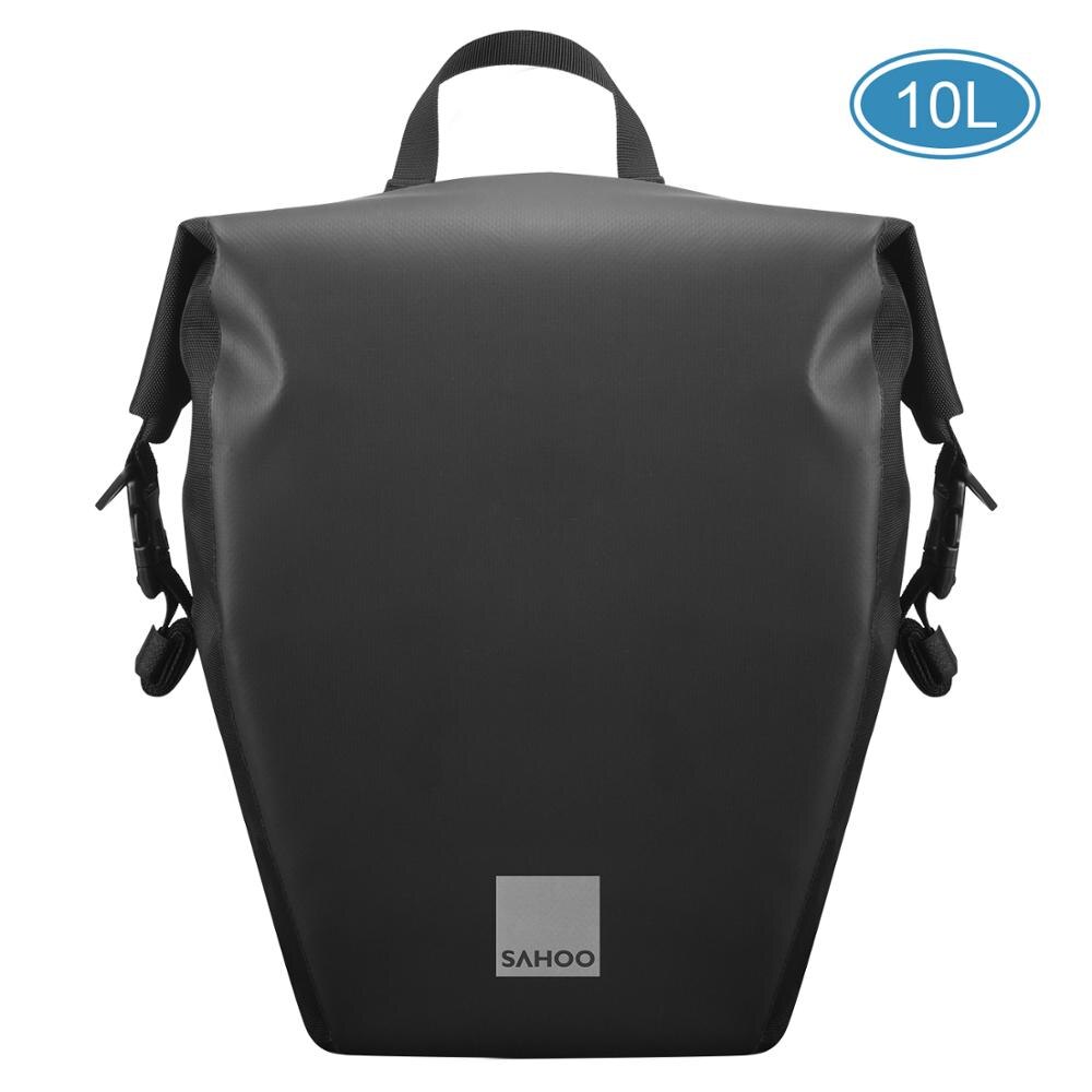 10L/20L Large Capacity Waterproof Cycling Trunk Bag Bicycle Rear Rack Bag Bike Pannier Bag Black Travel Shoulder Bag: 10L