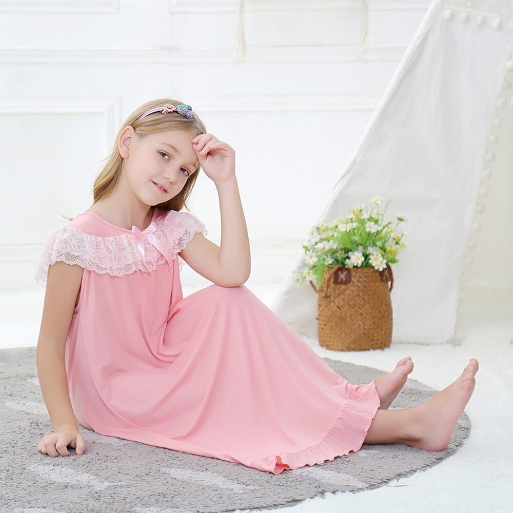 Lasten yömekot tytöille kesäpitkä prinsessapyjamat vintage yöpaidat #39 pyjamat vestidos de noche