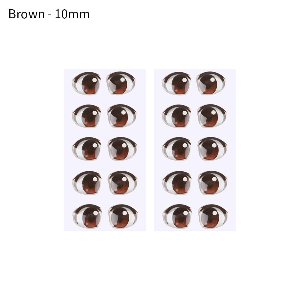 10 Pair Cute Cartoon Eyes Stickers Boy Anime Figurine Doll Face Organ Paster Decals DIY Glass Eye Chips Paper Doll Accessories: Antique Brass