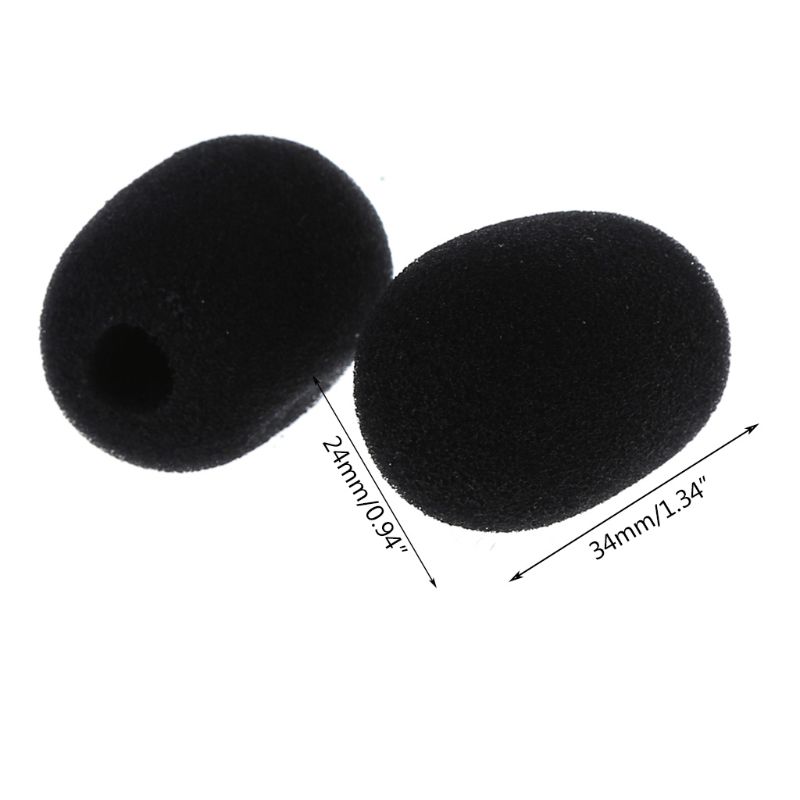 5Pcs Zwarte Microfoon Headset Foam Spons Voorruit Mic Cover