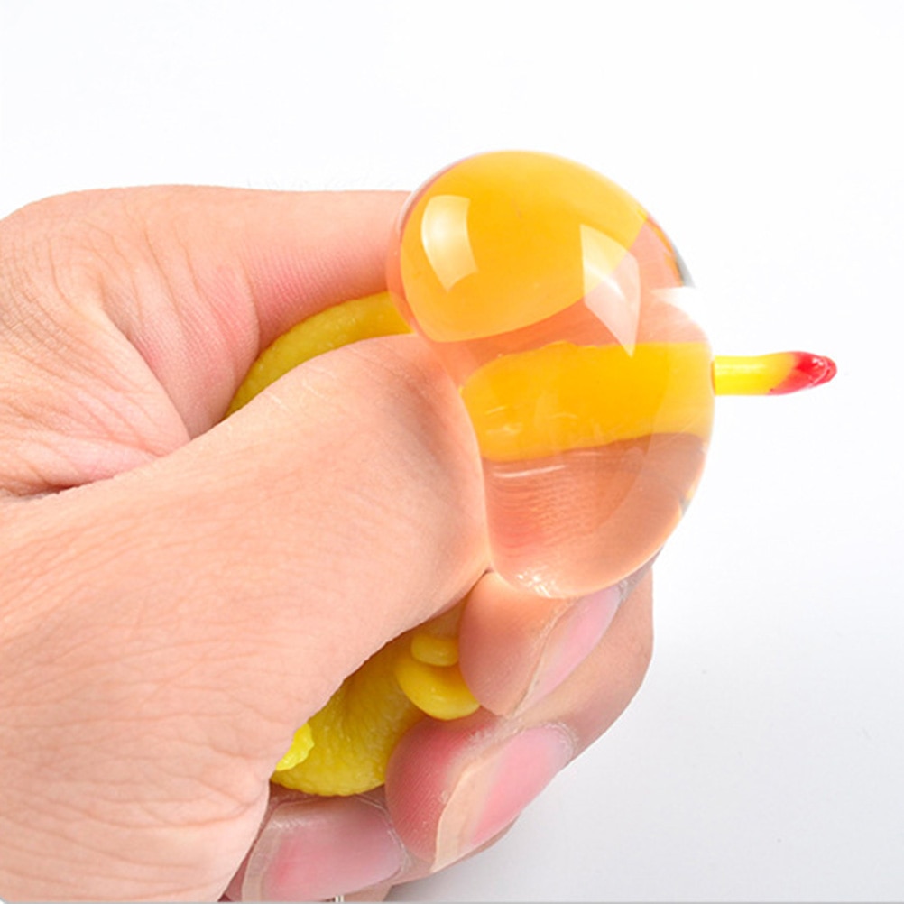 Creatieve Grappig Speelgoed Gebakken Kip Sleutelhanger Ring Squeeze Spoof Leggen Eieren Hens Decompressie Guys Sleutelhanger #20