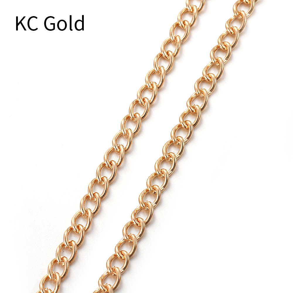 2 m/lote de cadenas para collar y pulsera, cadena de eslabones chapada en plata/oro/negro de armas/bronce de 2,5/3,5/4,5mm para accesorios de fabricación de joyería DIY: S / Rojo