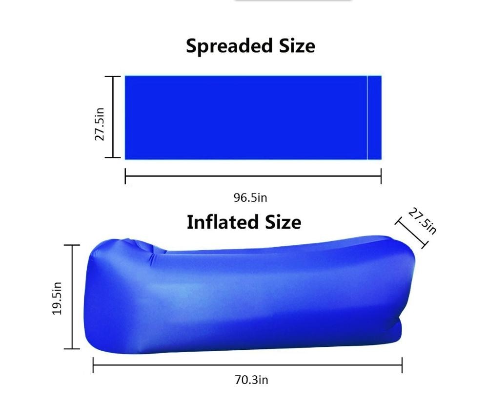 Canapé gonflable banane canapé lumière sac de couchage étanche air camping canapés de couchage adulte plage chaise longue pliage rapide