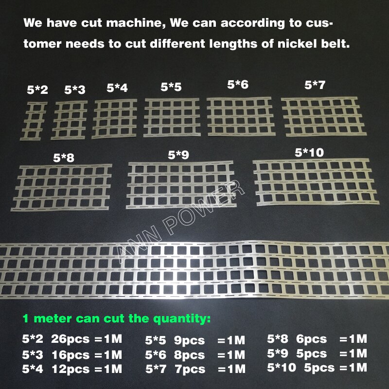 18650 batteria al litio cintura 5P puro nichel batteria agli ioni di nastro nichel Cellulare spaziatura 20.2 millimetri EV batterie sbarre collegare striscia di nichel
