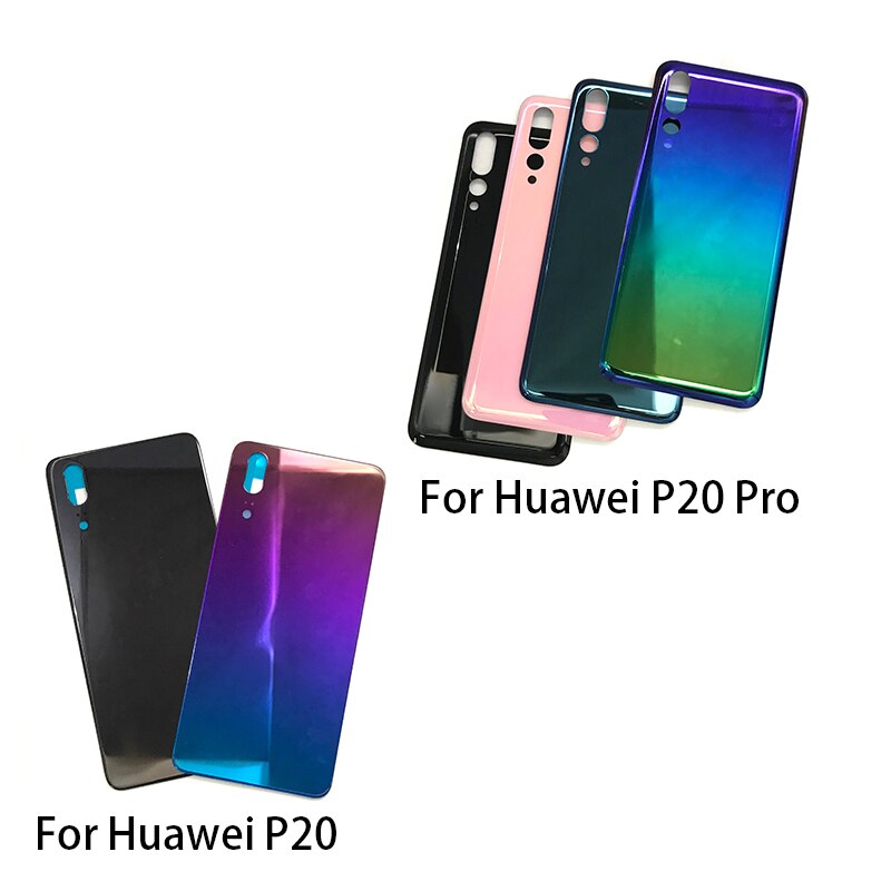 Coque arrière pour Huawei P20 / P20 Pro, couvercle de batterie, verre de remplacement avec adhésif