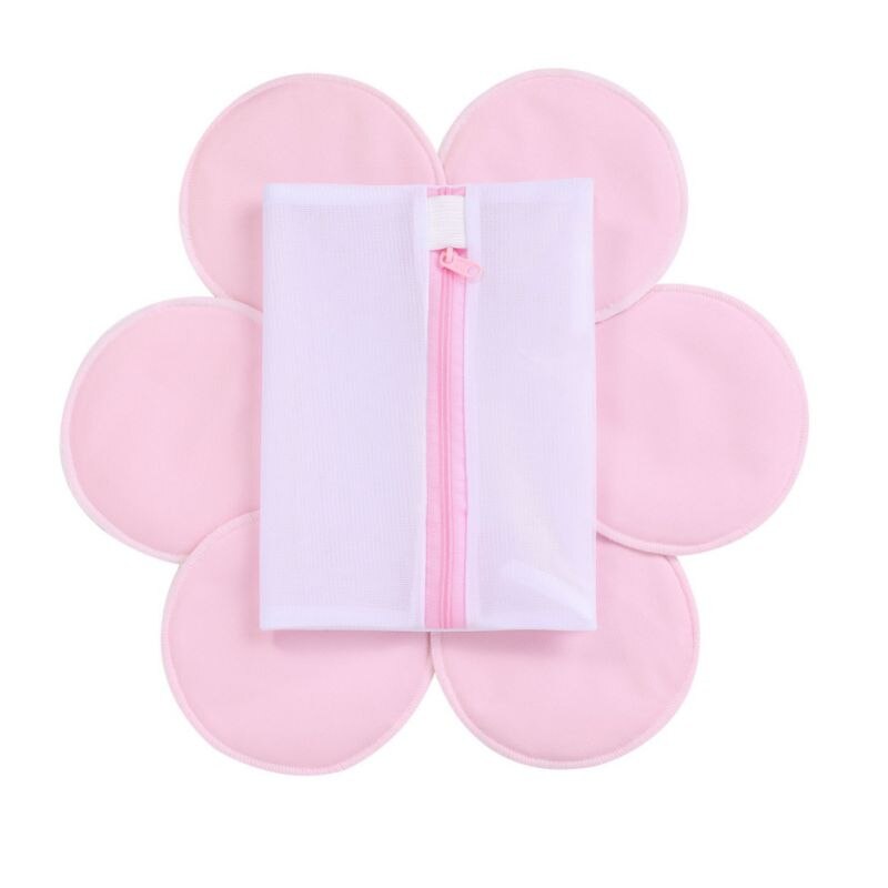 (6 Pack) Bamboe Verpleging Pads Met Bonus Waszak Herbruikbare Wasbare Borstvoeding Pad: D