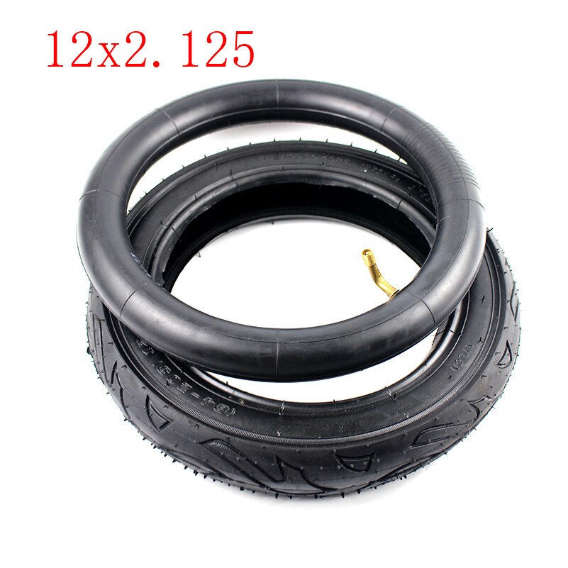 Juego de neumáticos de para cochecito de bicicleta, ruedas de scooter eléctrico urbano de 12x2.125, tubo interior de 12x2.125: inner and outer tire