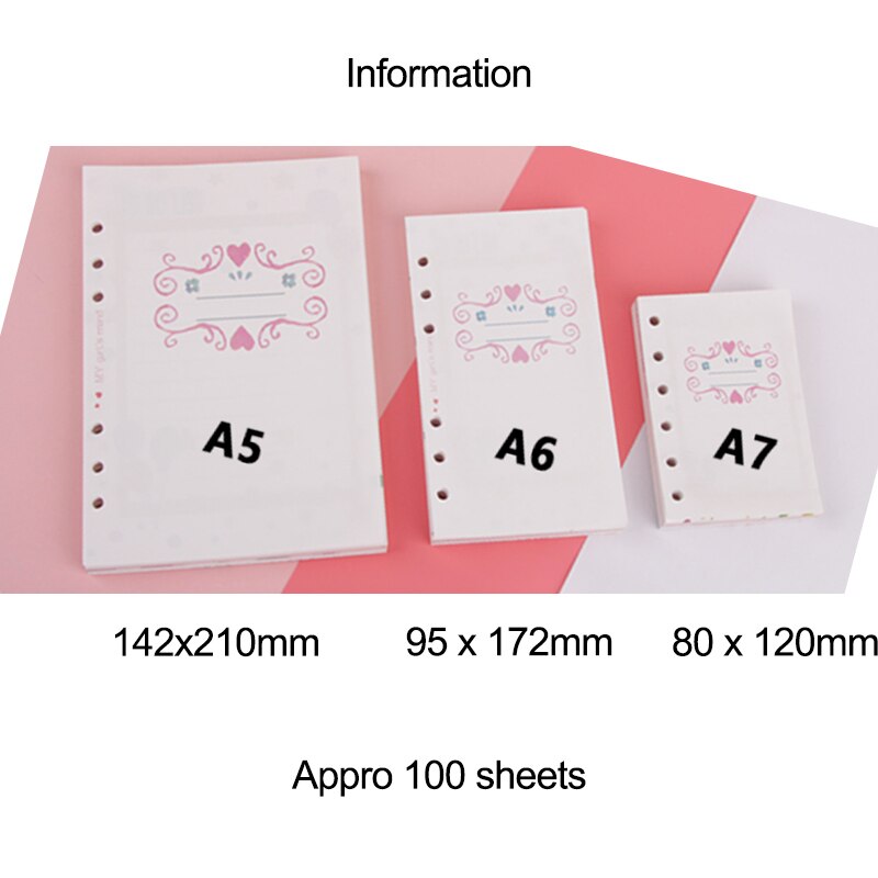 Fromthenon mignon ensemble de papier de remplissage pour A5a6a7 spirale cahiers Kawaii journal recharge Agenda planificateur organisateur noyau intérieur