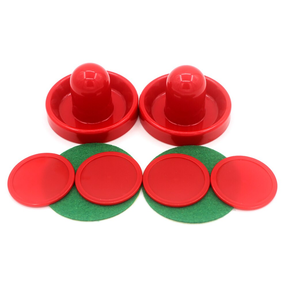Commercial Air Hockey Accessories Set - 4 Heavy Pucks & 2 Paddles With Goalies